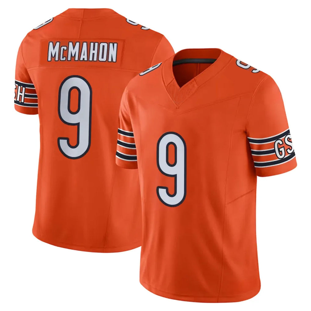 C.Bears #9 Jim McMahon Player Orange Vapor F.U.S.E. Limited Home Game BALCE Stitched Jerseys