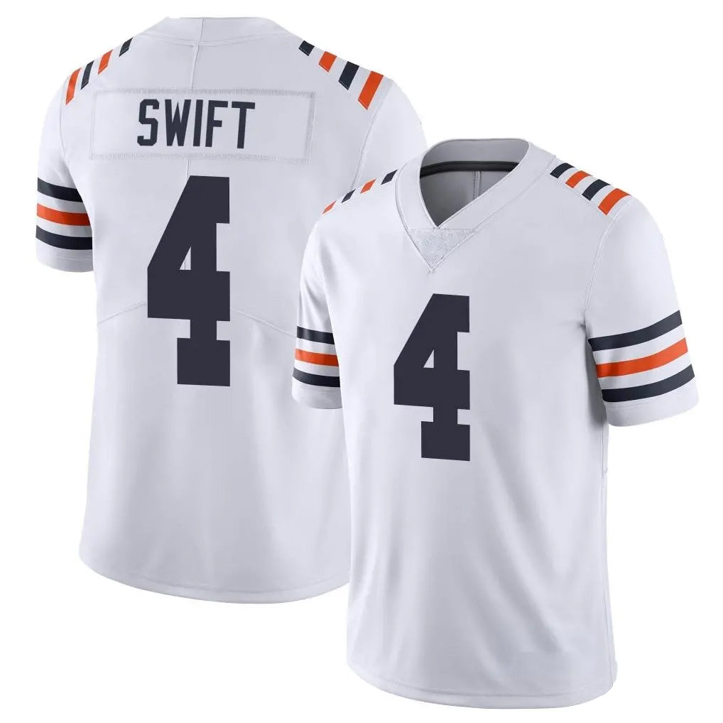 C.Bears #4 D'Andre Swift Player White Classic Vapor Limited Home Game BALCE Stitched Jerseys
