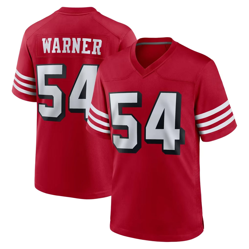 SF.49ers #54 Fred Warner Player Red Limited Alternate Home Game BALCE Stitched Jerseys