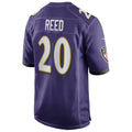 B.Ravens #20 Ed Reed Player Purple Alternate Home Game BALCE Stitched Jerseys