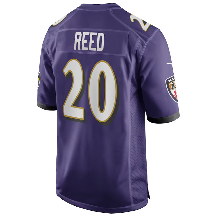 B.Ravens #20 Ed Reed Player Purple Alternate Home Game BALCE Stitched Jerseys