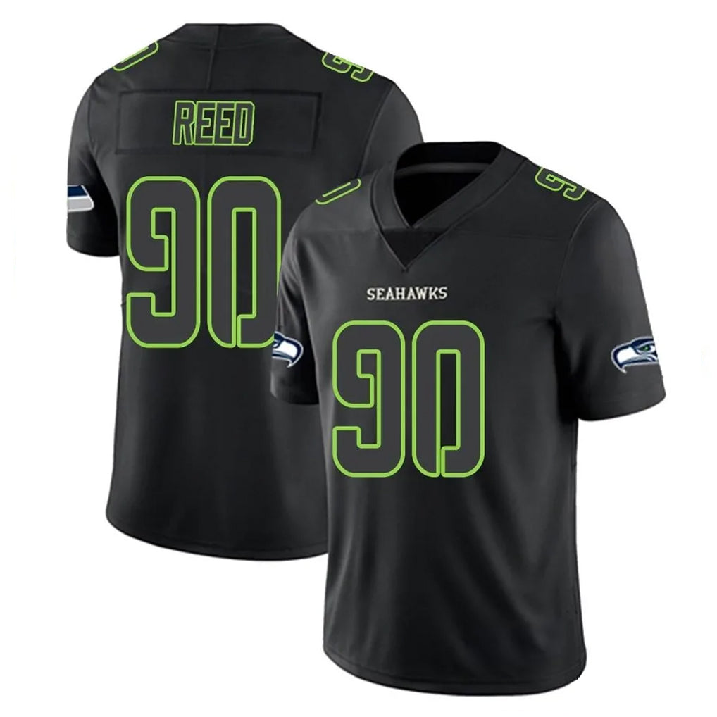 S.Seahawks #90 Jarran Reed Player Black Impact Limited Home Game BALCE Stitched Jerseys
