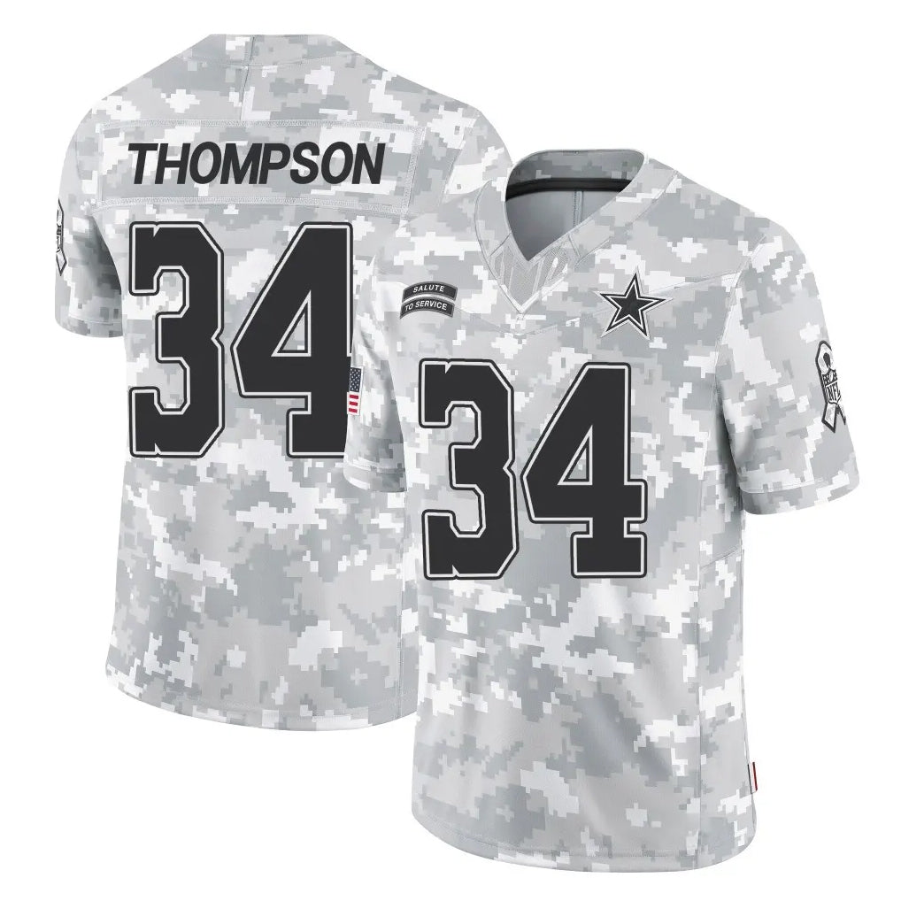 D.Cowboys #34 Jalen Thompson Player Arctic Camo Salute to Service Limited Home Game BALCE Stitched Jerseys