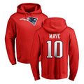 NE.Patriots #10 Drake Maye Player Red LOGO Pullover Hoodies Home Game BALCE Stitched Jerseys