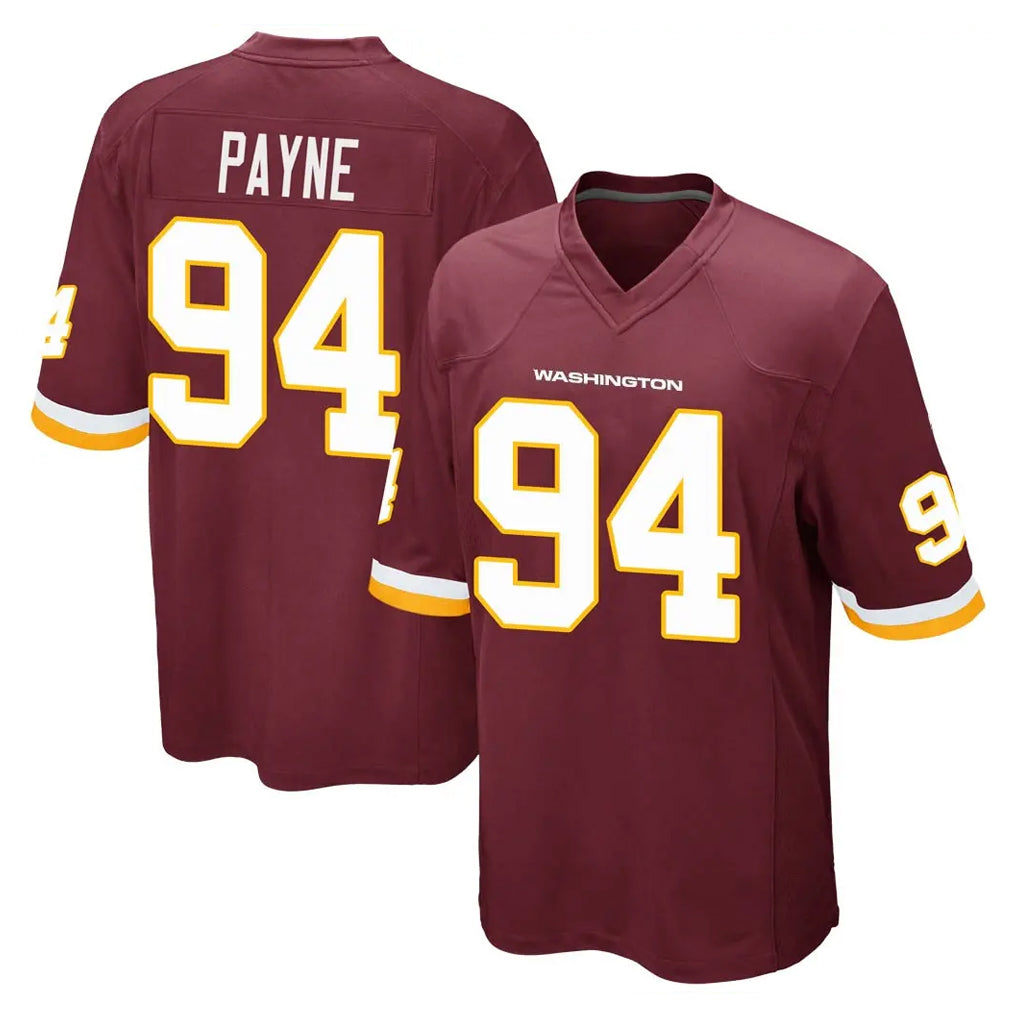 W.Commanders #94 Daron Payne Player Burgundy Team Color Home Game BALCE Stitched Jerseys