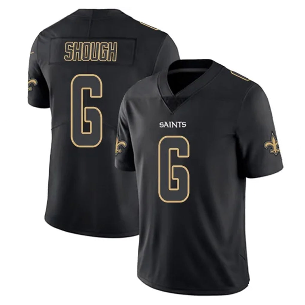 NO.Saints #6 Tyler Shough Player Black Impact Limited Home Game BALCE Stitched Jerseys