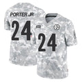 P.Steelers #24 Joey Porter Jr. Player Arctic Camo Limited Salute To Service Home Game BALCE Stitched Jerseys