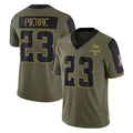 M.Vikings #23 James Pierre Player Olive Salute To Service Limited Game BALCE Stitched Jerseys