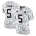 LV.Raiders #5 Eric Stokes Player Arctic Camo Salute To Service Limited Game BALCE Stitched Jerseys