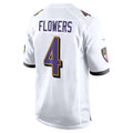 B.Ravens #4 Zay Flowers Player White Alternate Home Game BALCE Stitched Jerseys