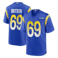 LA.Rams #69 Kevin Dotson Player Royal Home Game BALCE Stitched Jerseys