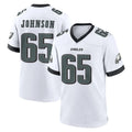 P.Eagles #65 Lane Johnson Player White Game Home BALCE Stitched Jerseys