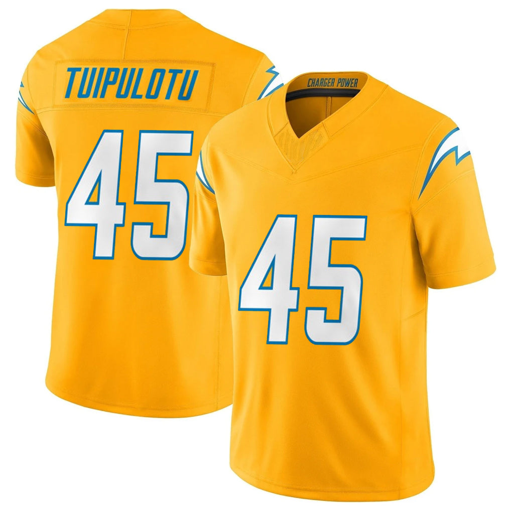 LA.Chargers #45 Tuli Tuipulotu Player Gold Limited Vapor F.U.S.E. Home Game BALCE Stitched Jerseys