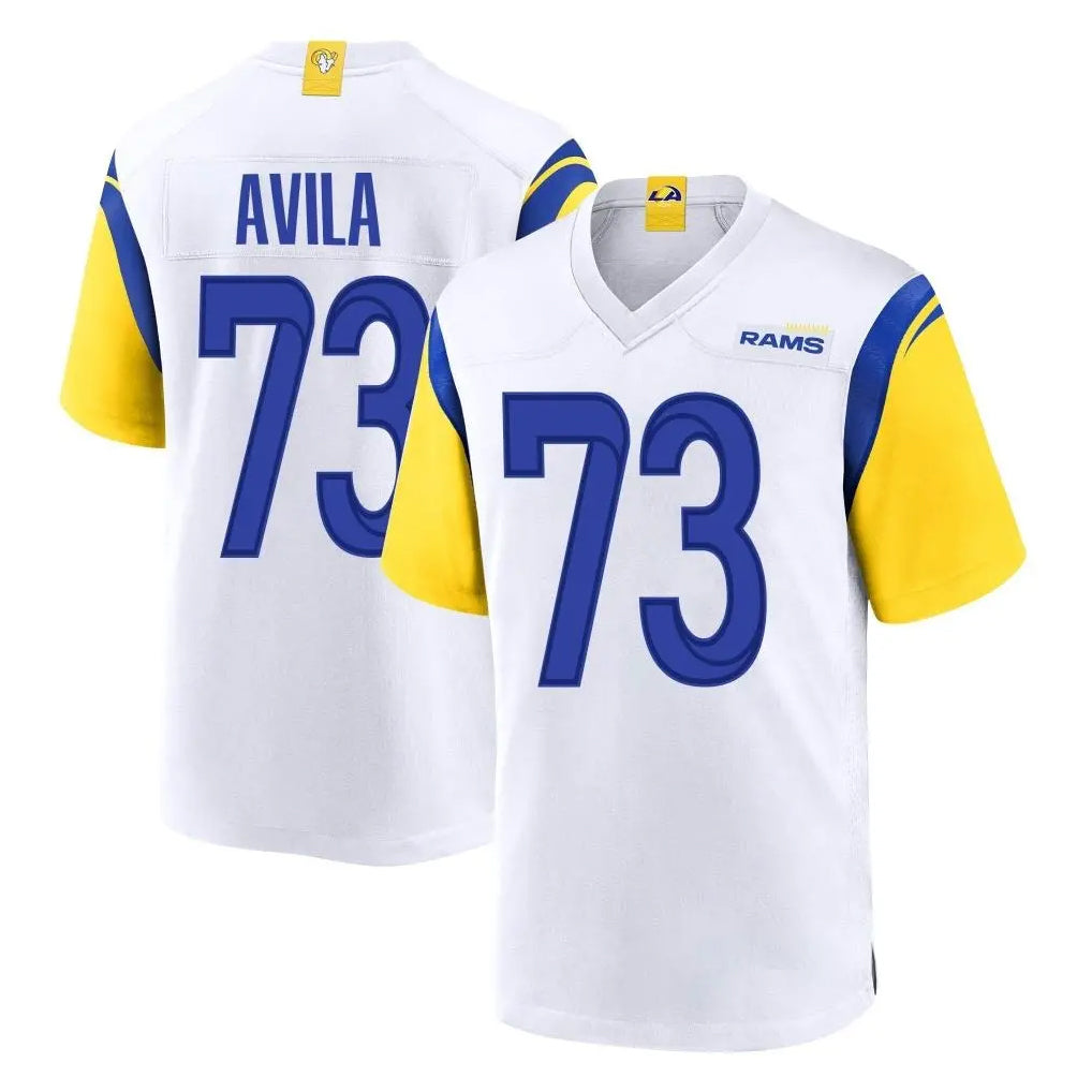 LA.Rams #73 Steve Avila Player White Home Game BALCE Stitched Jerseys