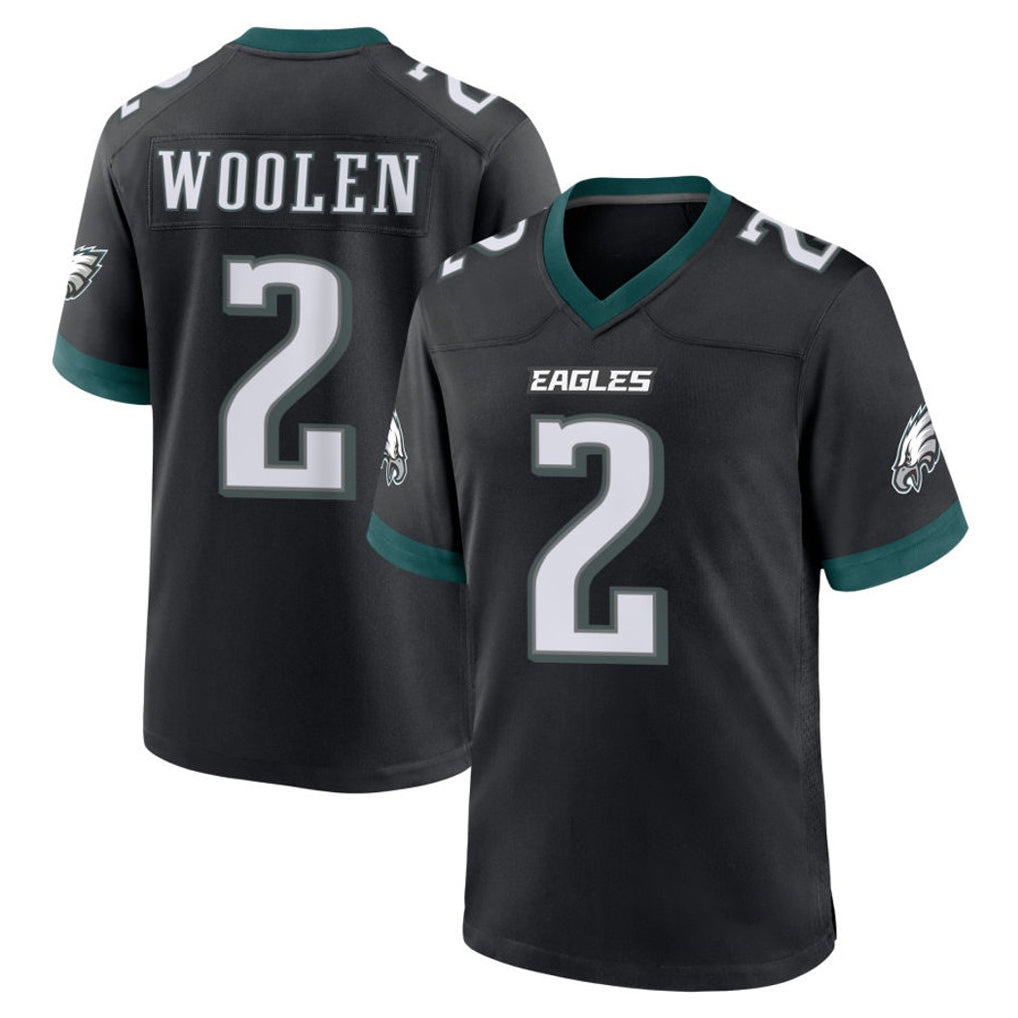 P.Eagles #2 Riq Woolen Player Black Game Home BALCE Stitched Jerseys
