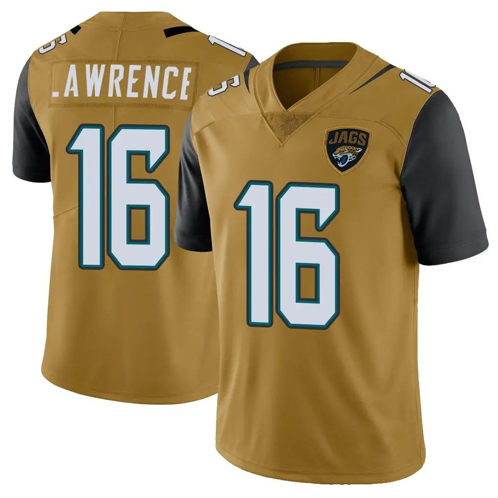 J.Jaguars #16 Trevor Lawrence Player Gold Vapor Limited Home Game BALCE Stitched Jerseys
