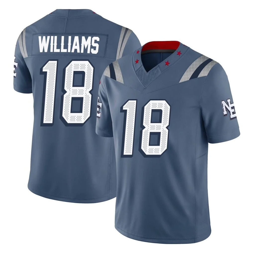 NE.Patriots #18 Kyle Williams Player Blue Limited Rivalries Collection Home Game BALCE Stitched Jerseys