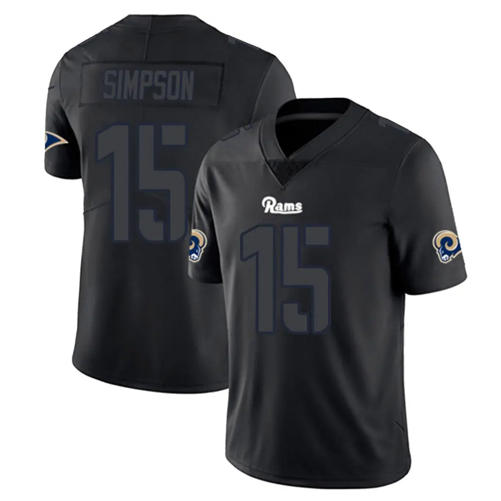 LA.Rams #15 Ty Simpson Player Black Impact Limited Home Game BALCE Stitched Jerseys