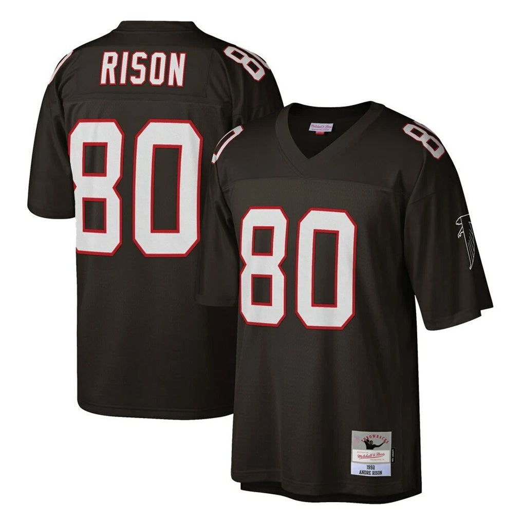 A.Falcons #80 Andre Rison Player Mitchell & Ness Black 1992 Legacy BALCE Stitched Jerseys