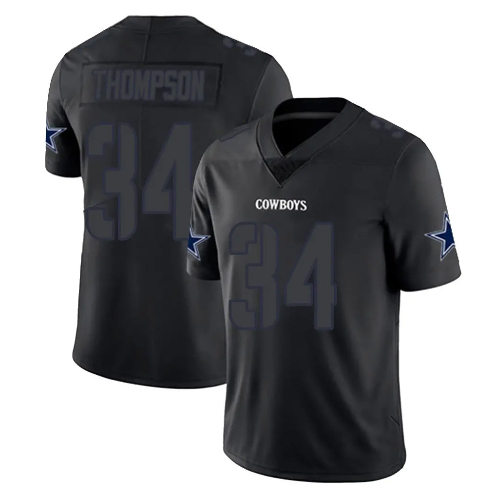 D.Cowboys #34 Jalen Thompson Player Black Impact Limited Home Game BALCE Stitched Jerseys