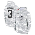 M.Vikings #3 Jordan Addison Player Arctic Camo Salute to Service Pullover Hoodies Limited Game BALCE Stitched Jerseys