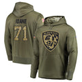 B.Ravens #71 Olaivavega Ioane Player Olive Salute to Service Pullover Hoodie BALCE Stitched Jerseys