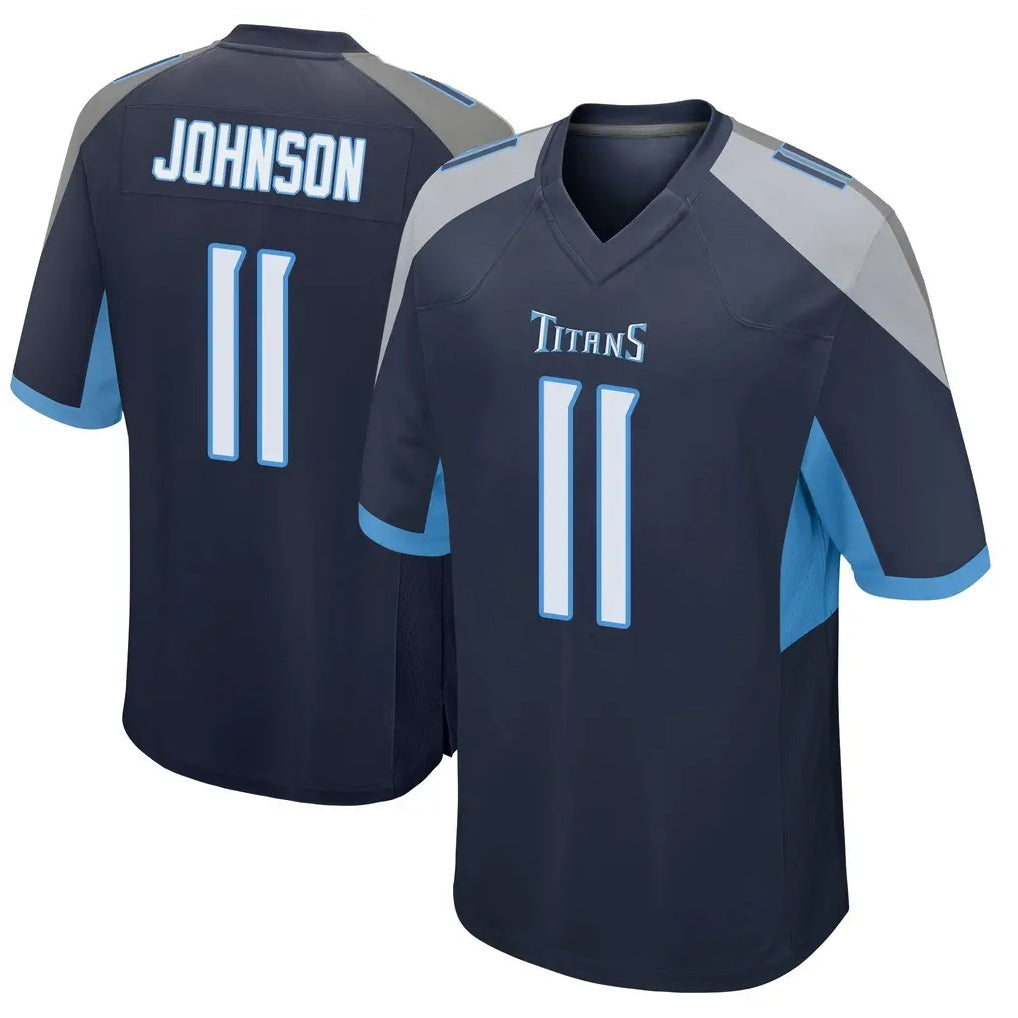 T.Titans #11 Jermaine Johnson II Player Navy Home Game BALCE Stitched Jerseys