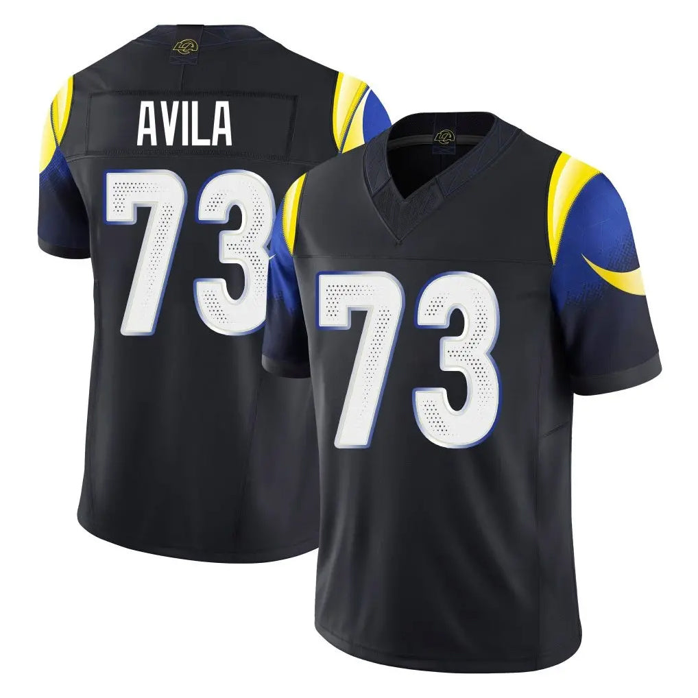 LA.Rams #73 Steve Avila Player Black Midnight Rivalries Collection Limited Home Game BALCE Stitched Jerseys
