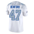 B.Bills #47 Christian Benford Player White Rivalries Collection Limited Home Game BALCE Stitched Jerseys