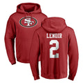 SF.49ers #2 Deommodore Lenoir Player Red LOGO Pullover Hoodies Home Game BALCE Stitched Jerseys