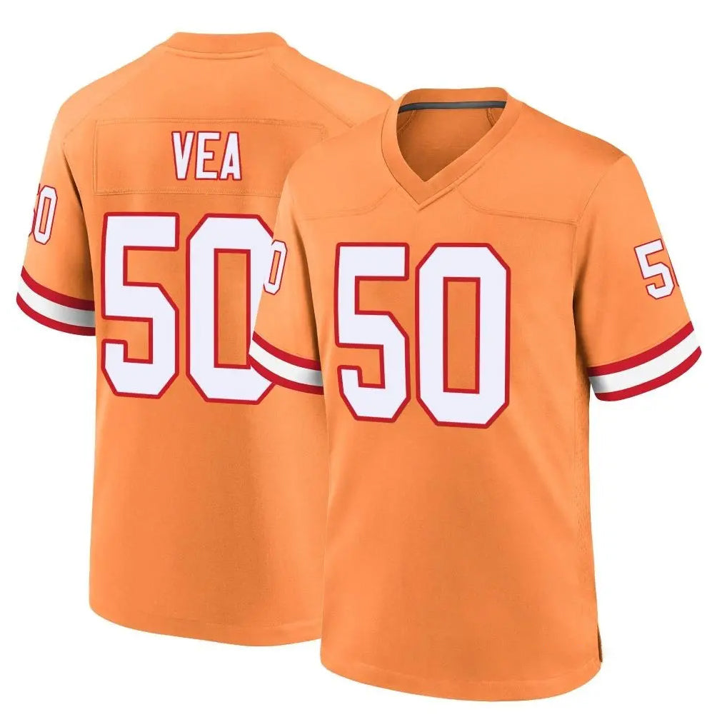 TB.Buccaneers #50 Vita Vea Player Orange Throwback Home Game BALCE Stitched Jerseys