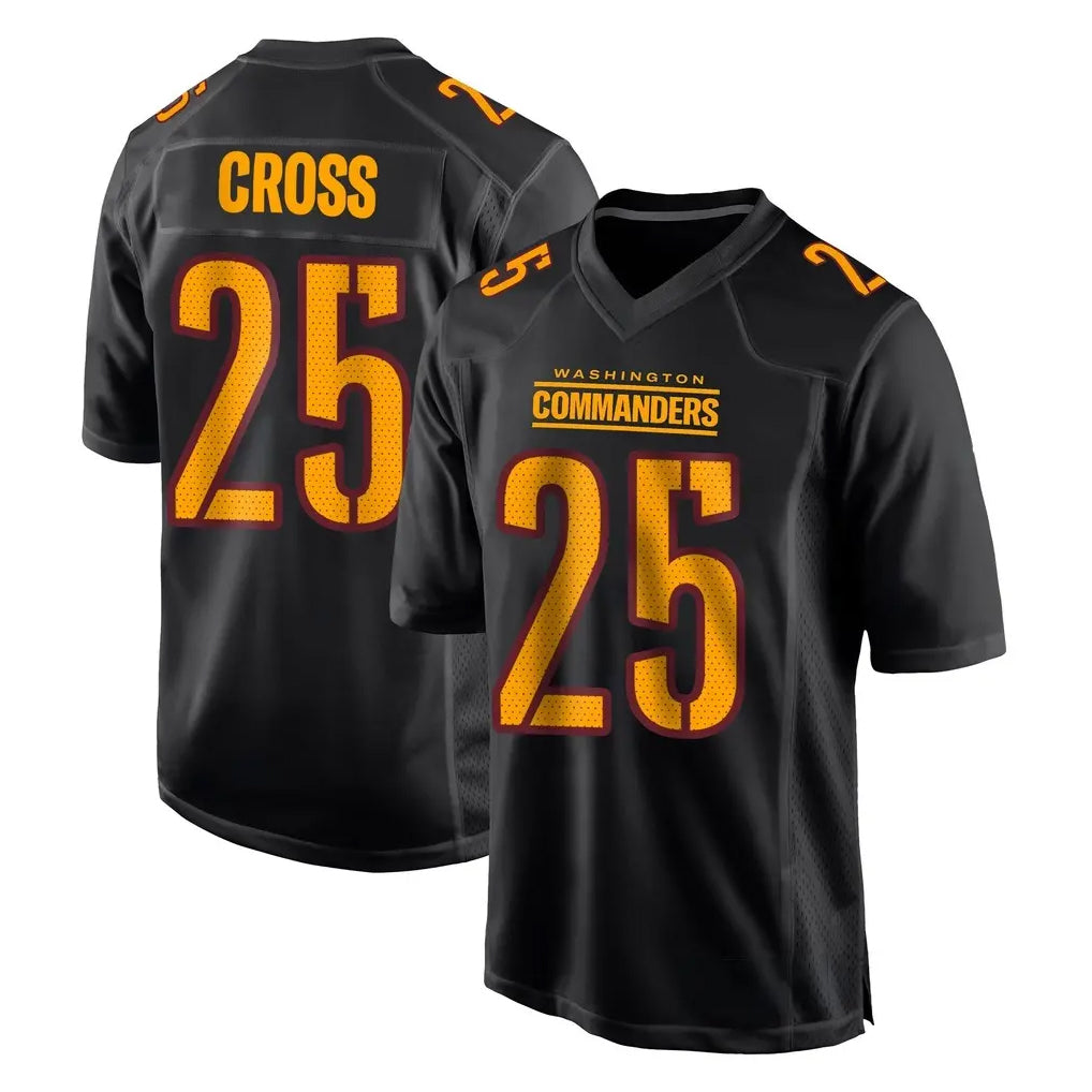 W.Commanders #25 Nick Cross Player Black Carbon Fashion Home Game BALCE Stitched Jerseys