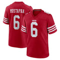 SF.49ers #6 Malik Mustapha Player Red Game Home BALCE Stitched Jerseys