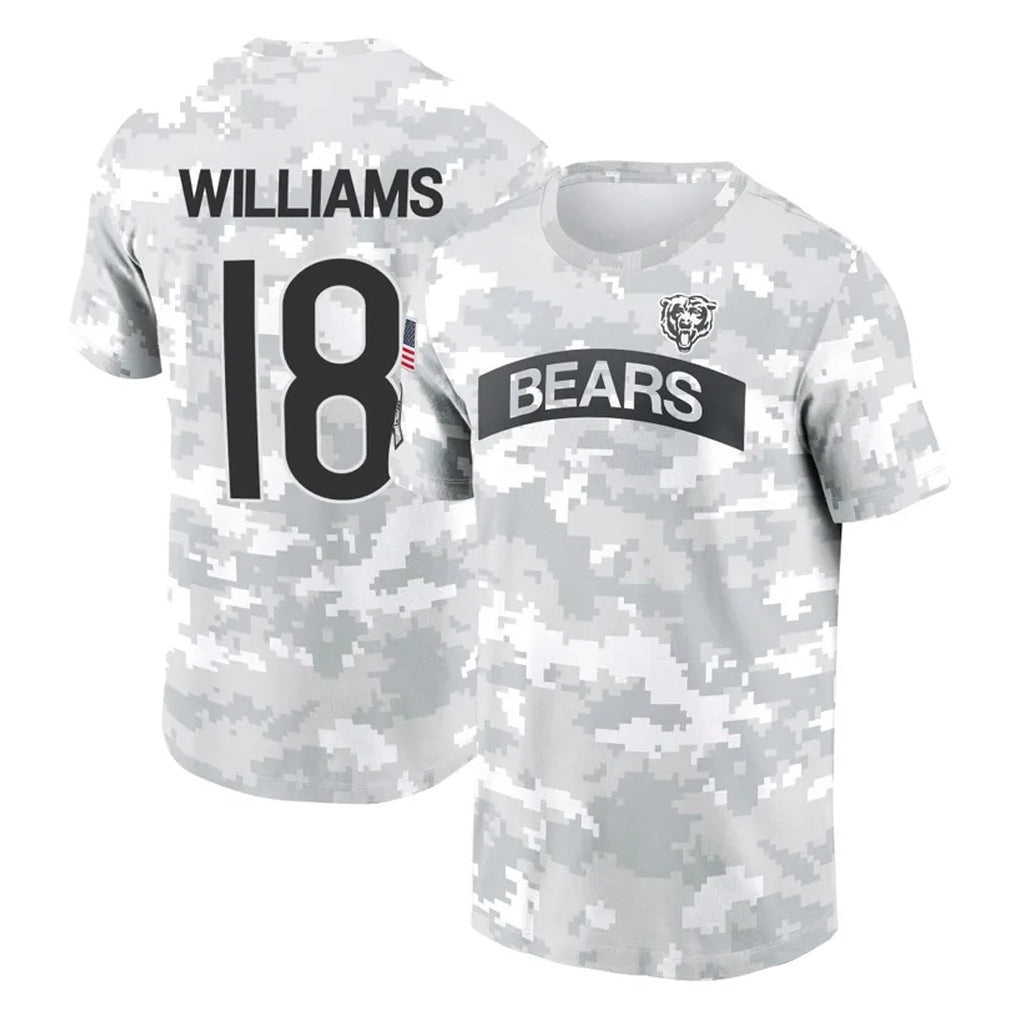 C.Bears #18 Caleb Williams Player Arctic Camo Salute to Service Performance T-Shirt Limited BALCE Stitched Jerseys