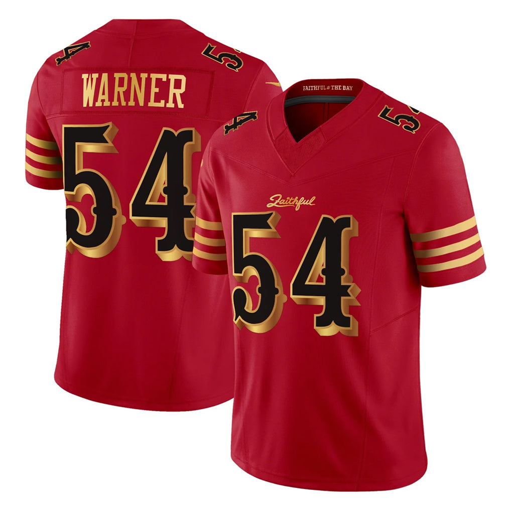 SF.49ers #54 Fred Warner Player Red Rivalries Vapor Limited Home Game BALCE Stitched Jerseys