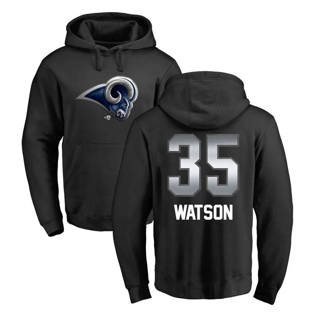 LA.Rams #35 Jaylen Watson Player Black Pullover Hoodie Limited Game BALCE Stitched Jerseys