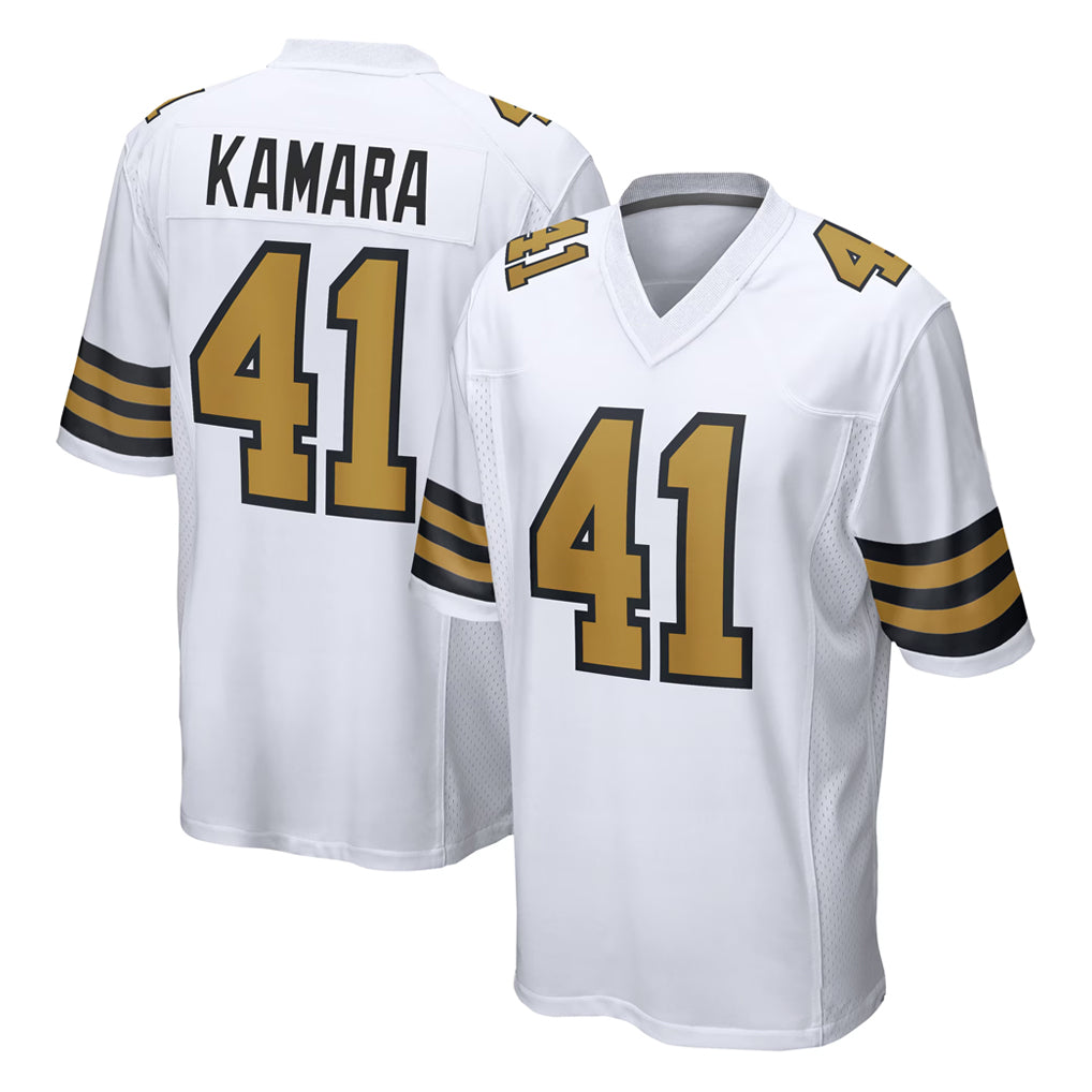 NO.Saints #41 Alvin Kamara Player White Alternate Home Game BALCE Stitched Jerseys