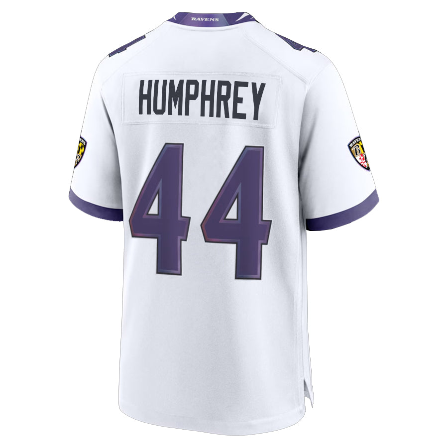 B.Ravens #44 Marlon Humphrey Player White Home Game BALCE Stitched Jerseys