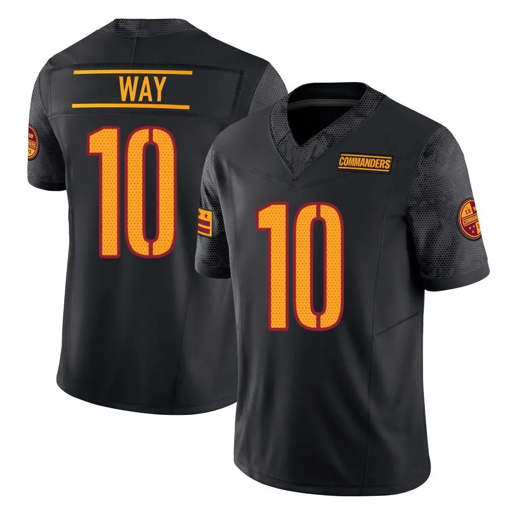 W.Commanders #10 Tress Way Player Black Limited Vapor F.U.S.E. Home Game BALCE Stitched Jerseys