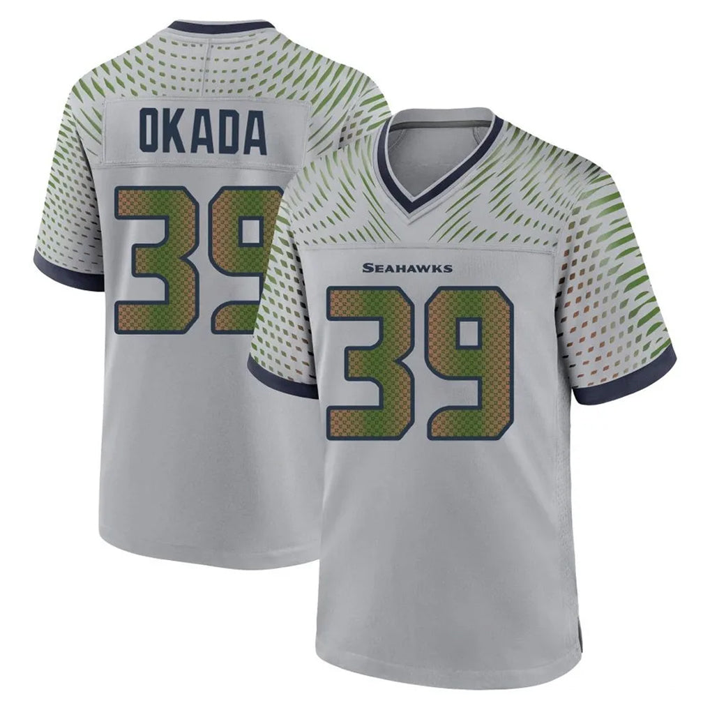 S.Seahawks #39 Ty Okada Player Grey 2025 Rivalries Collection Home Game BALCE Stitched Jerseys