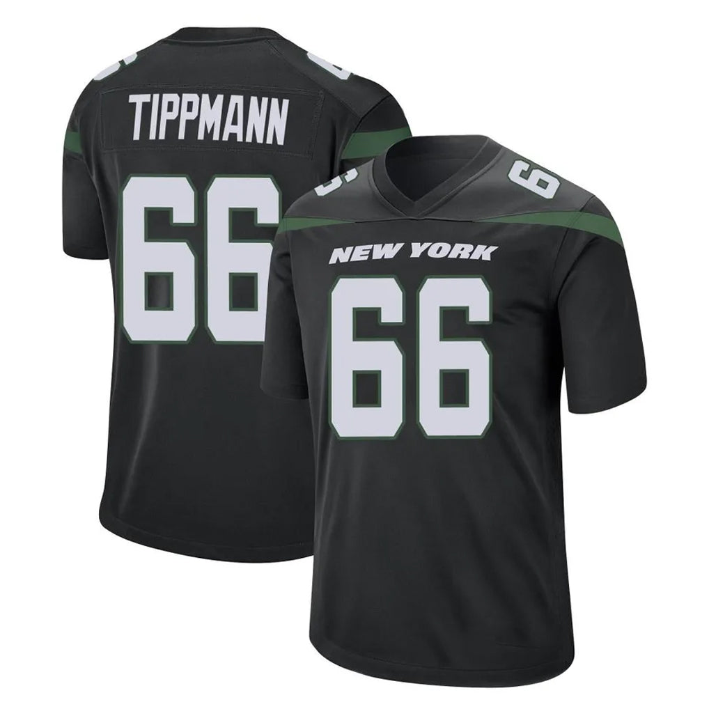 NY.Jets #66 Joe Tippmann Player Stealth Black Home Game BALCE Stitched Jerseys