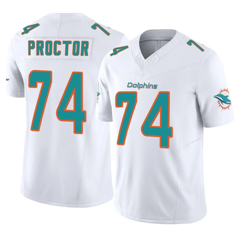 M.Dolphins #74 Kadyn Proctor Player White Limited Vapor F.U.S.E. Home Game BALCE Stitched Jerseys