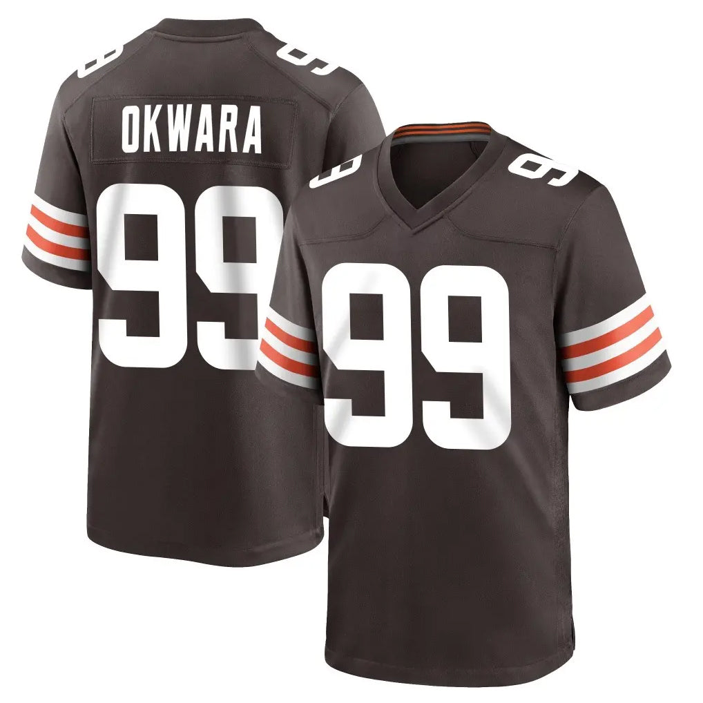C.Browns #99 Julian Okwara Player Brown Home Game BALCE Stitched Jerseys