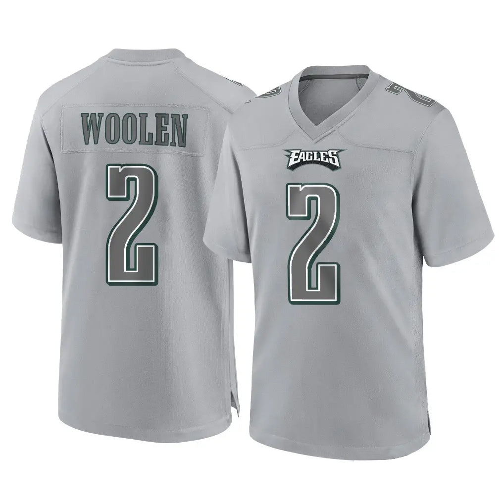 P.Eagles #2 Riq Woolen Player Gray Atmosphere Fashion Home Game BALCE Stitched Jerseys