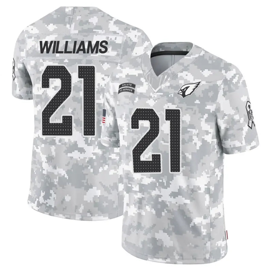 A.Cardinals #21 Garrett Williams Player Camo Salute to Service Limited BALCE Stitched Jerseys