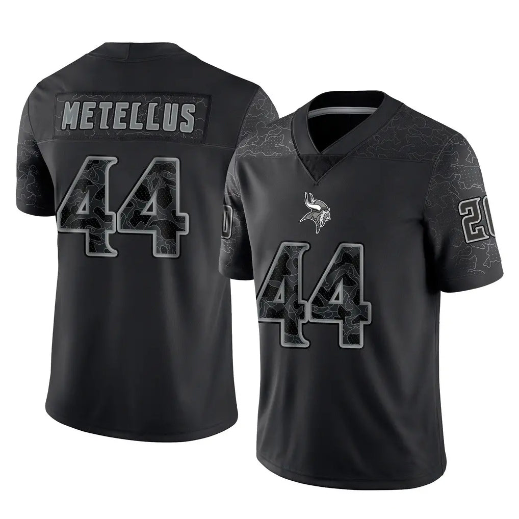 M.Vikings #44 Josh Metellus Player Black Reflective LImited Home Game BALCE Stitched Jerseys