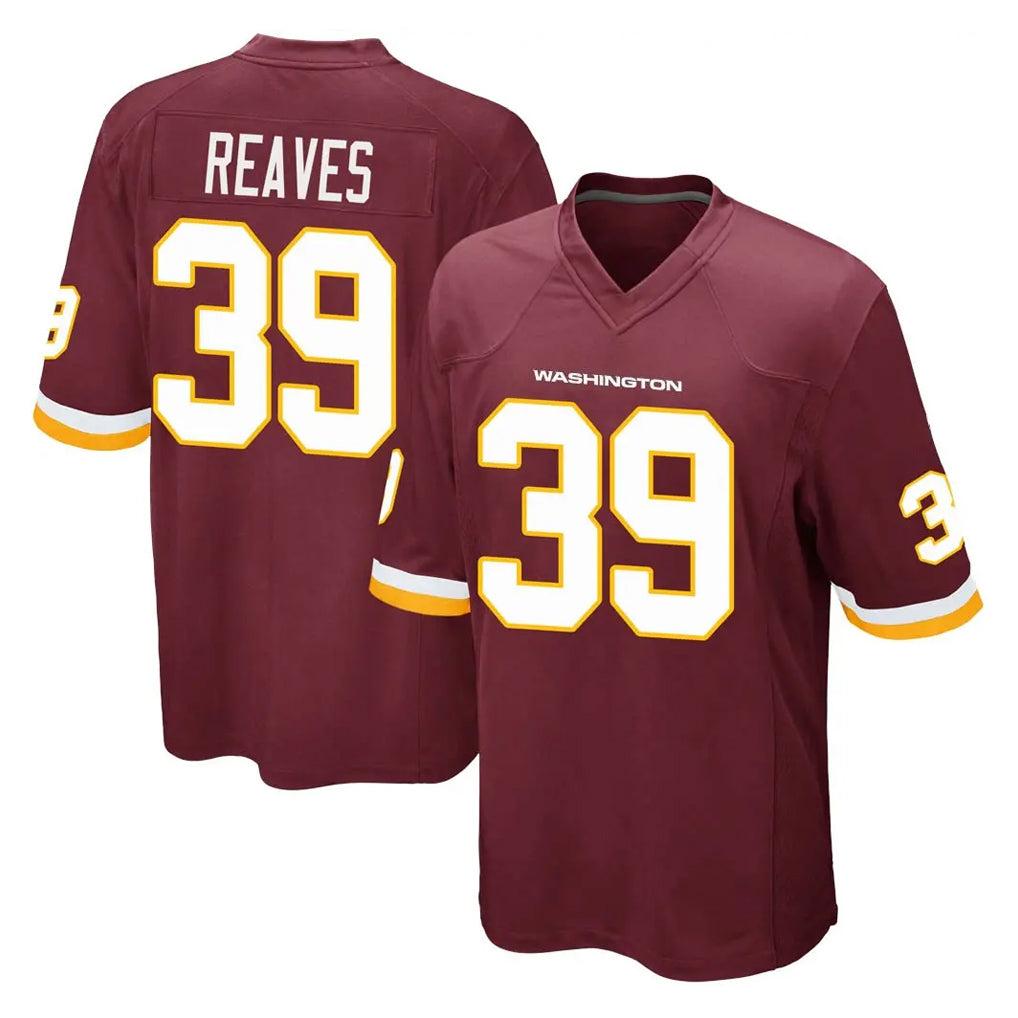 W.Commanders #39 Jeremy Reaves Player Burgundy Team Color Home Game BALCE Stitched Jerseys