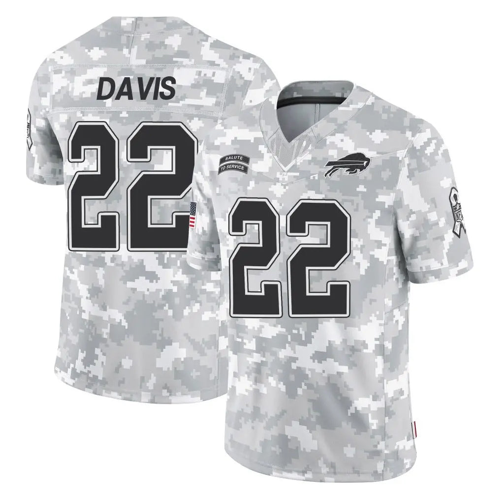 B.Bills #22 Ray Davis Player Arctic Camo Salute to Service Limited BALCE Stitched Jerseys
