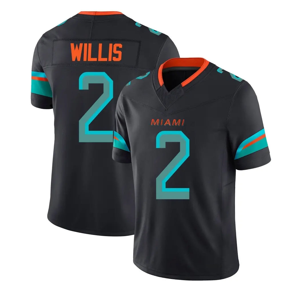 M.Dolphins #2 Malik Willis Player Black Limited Pitch Rivalries Collection Home Game BALCE Stitched Jerseys