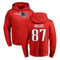 NE.Patriots #87 Romeo Doubs Player Red LOGO Pullover Hoodies Home Game BALCE Stitched Jerseys